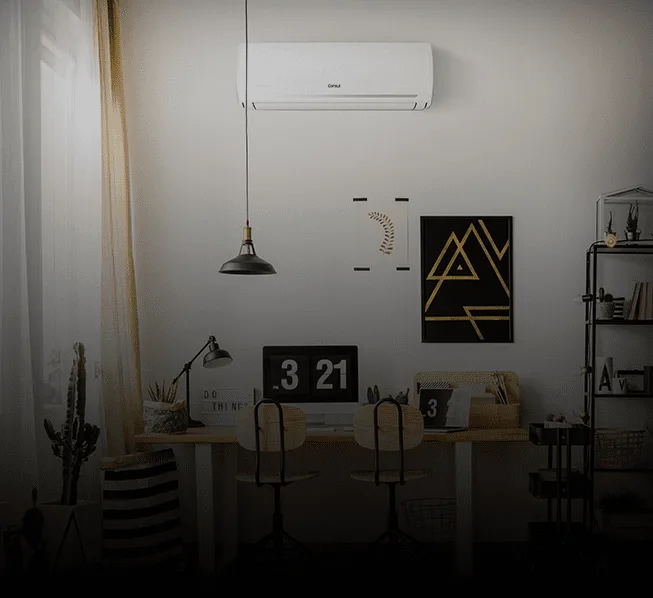 Uma sala com ar-condicionado