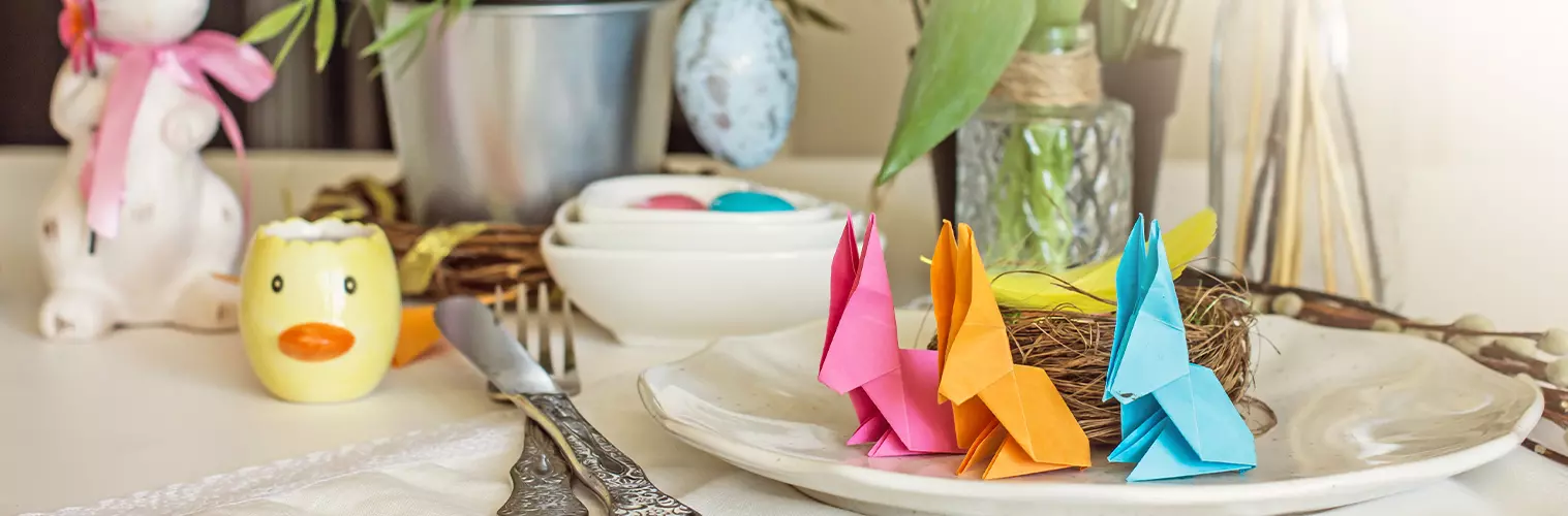 decoração de páscoa mesa
