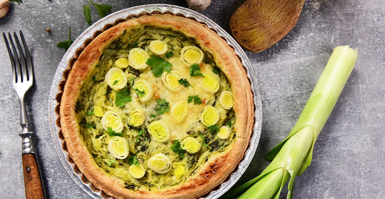 como fazer quiche de alho poró