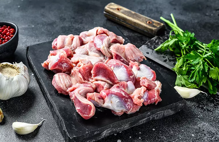 receita com miúdos de frango