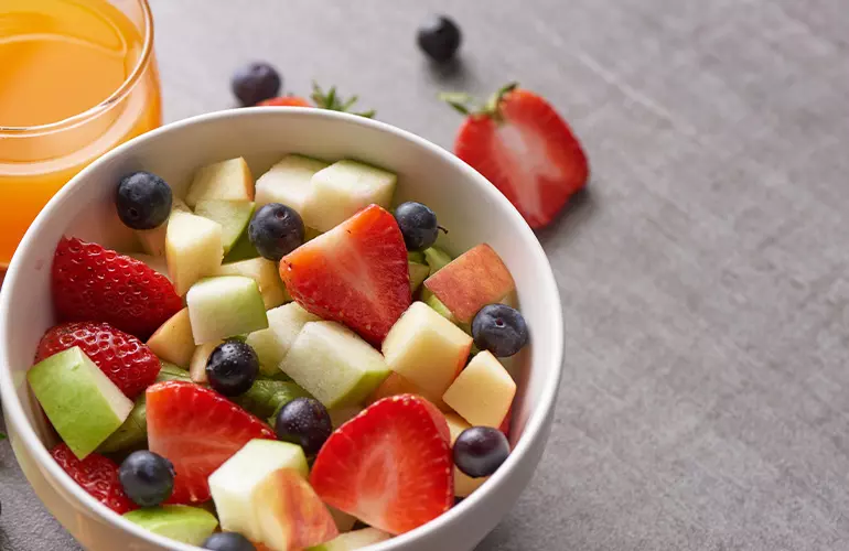 frutas em lanche saudável
