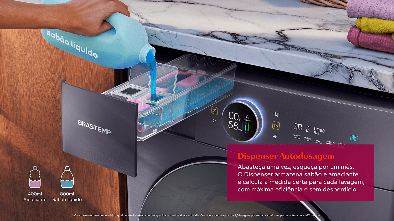2026 003 BRASTEMP LAVADORA ACONCAGUA FEAT BNQ14AR FEATURE DISPENSER AUTO DOSAGEM 16X9 1500 F01