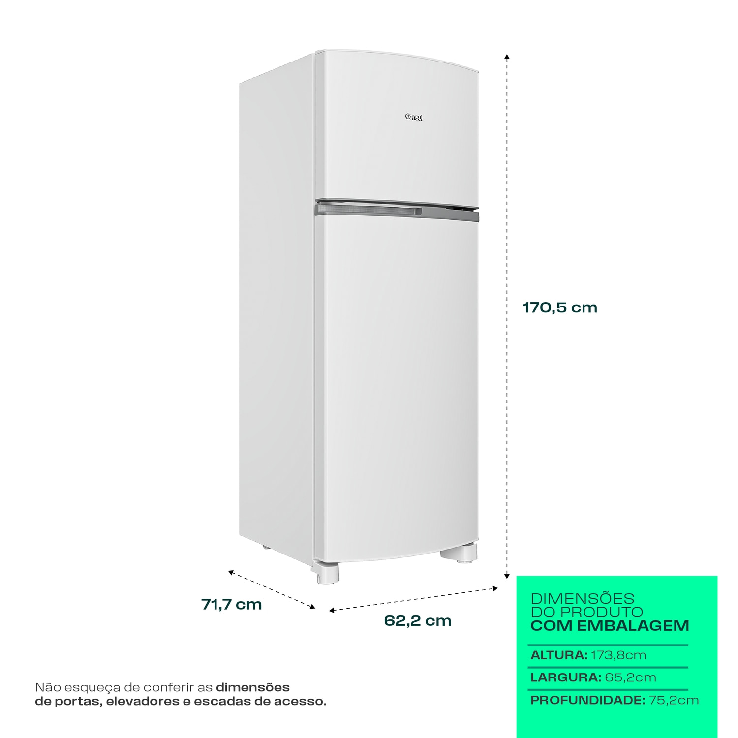 Geladeira Frost Free Duplex 333 Litros Branca Consul - CRM40MB