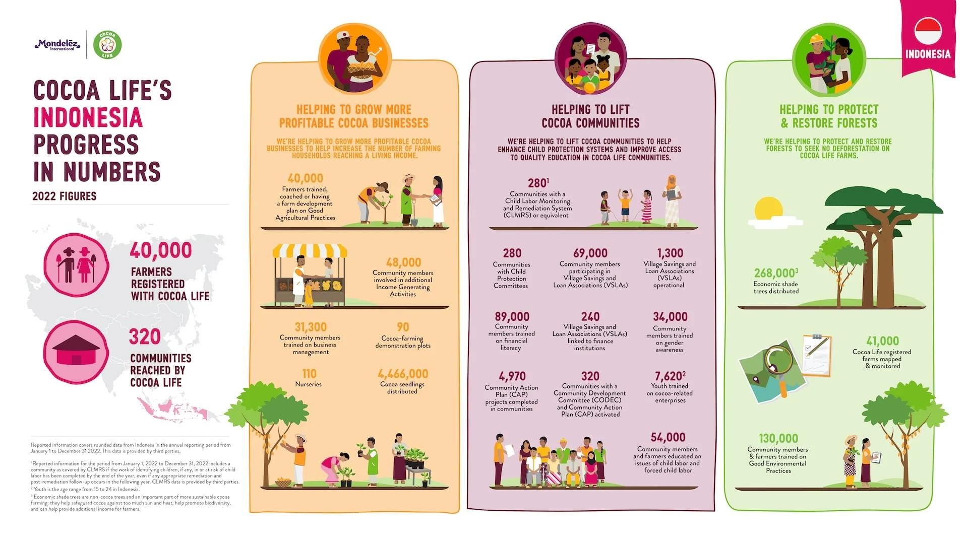 Cocoa Life Progress Dashboard Infographic - Indonesia 2022