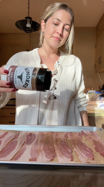 Bacon cooked with Honey Brown Sugar