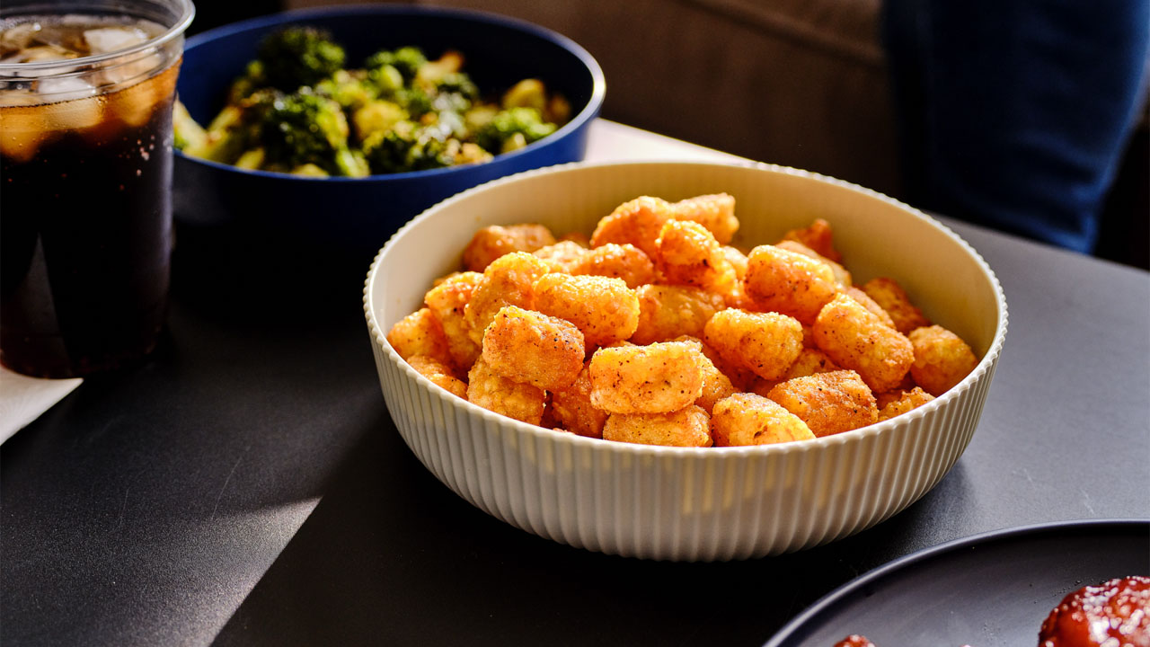 Frozen tots being prepared - collection page