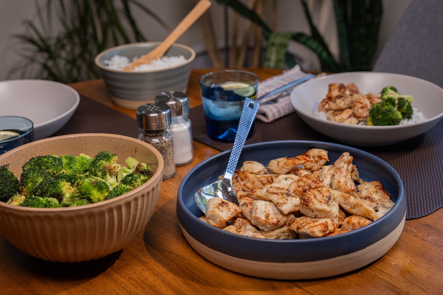 lemon herb grilled chicken bites in a bowl
