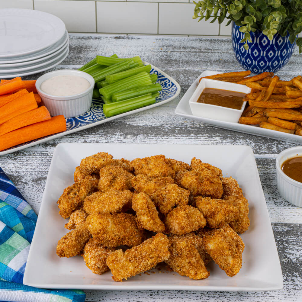 Popcorn Chicken with Honey Mustard Dipping Sauce