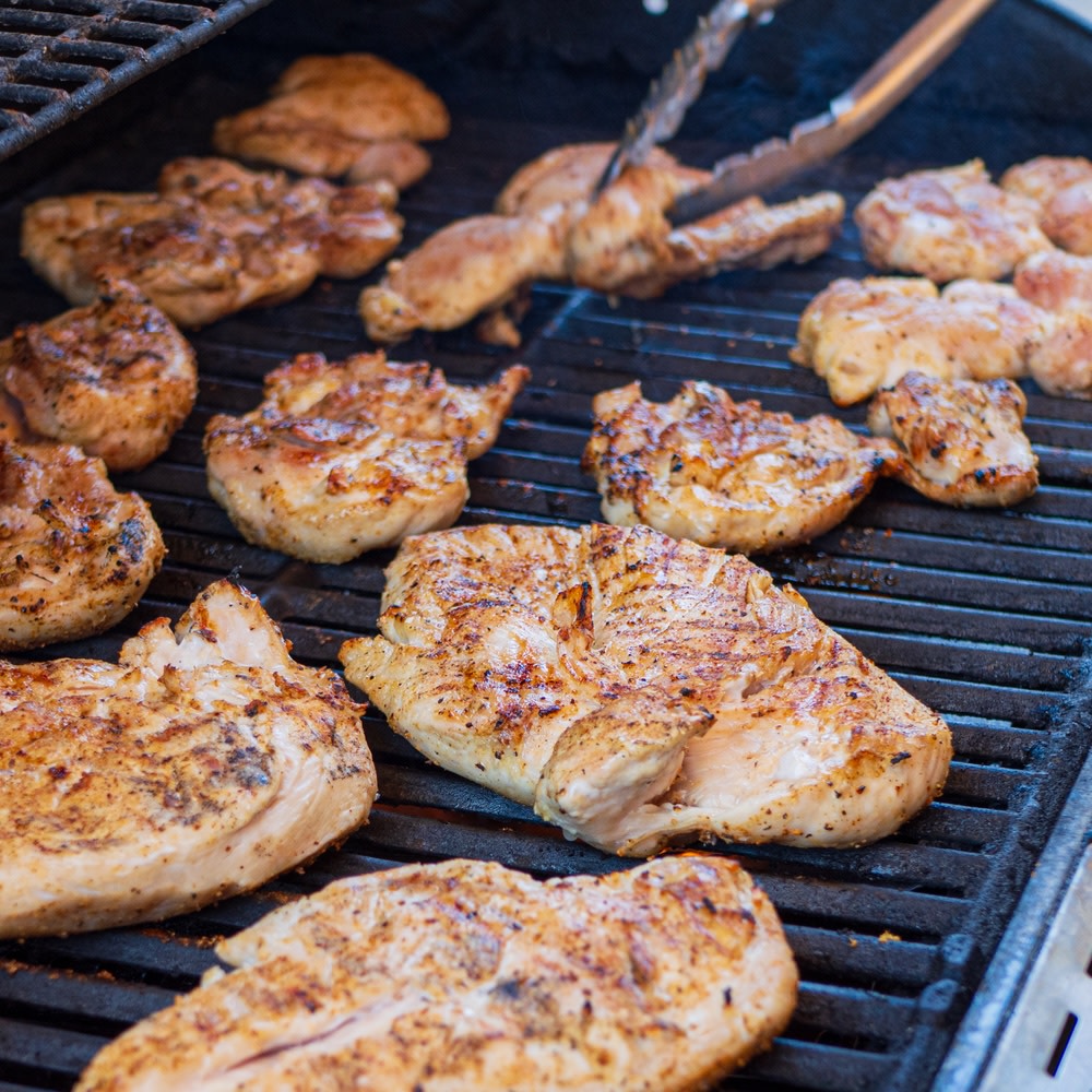Grilled chicken in all purpose brine
