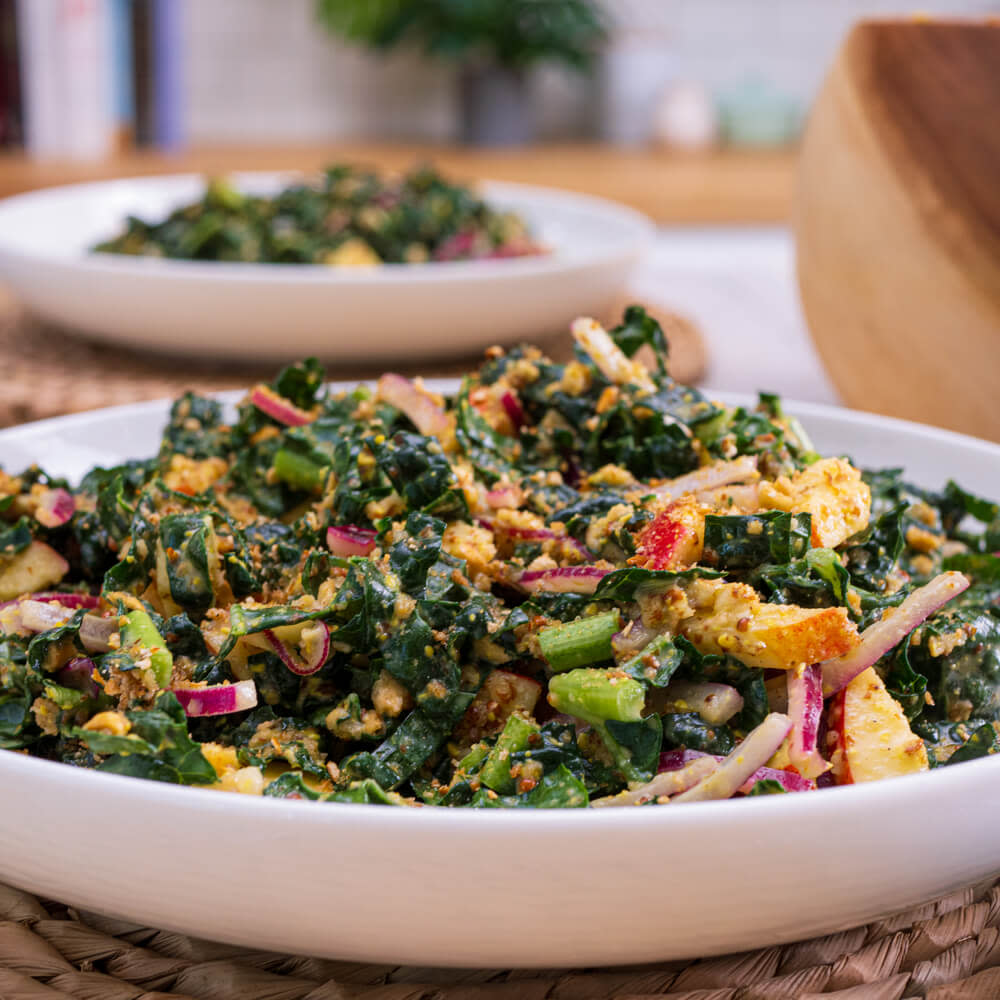 Crunchy pretzel kale salad recipe