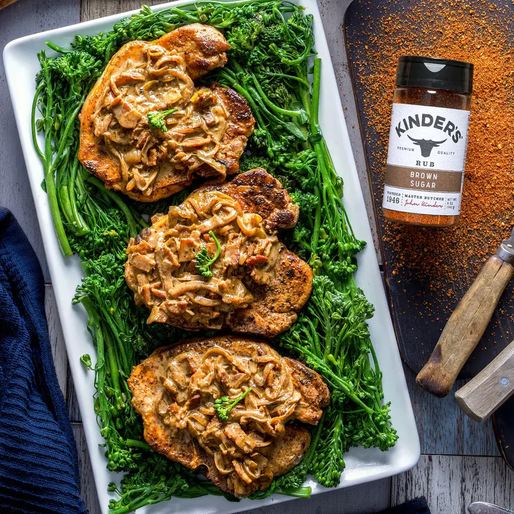 Brown Sugar Bacon & Caramelized Onion Pork Chops