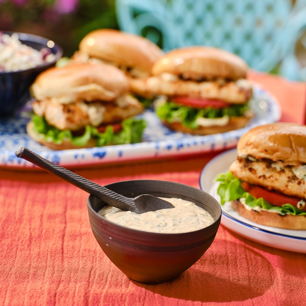 Tartar sauce in a bowl on the table