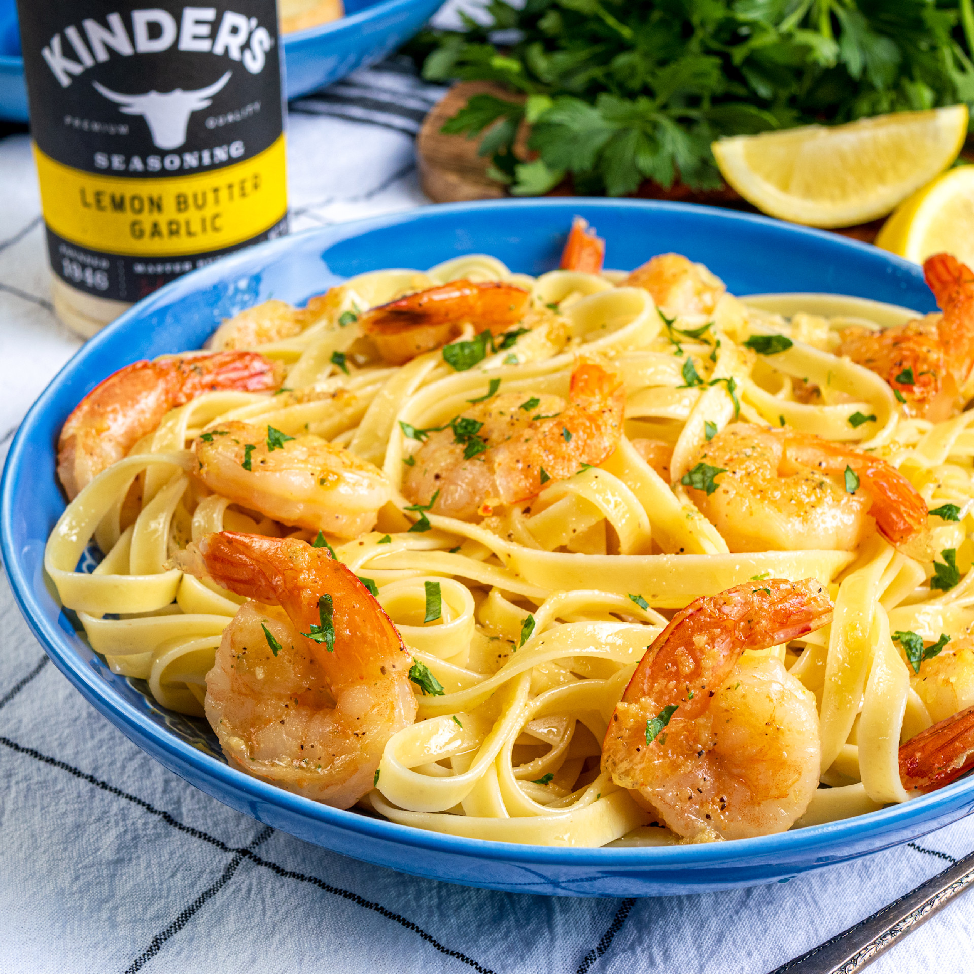 Lemon Butter Garlic Shrimp Pasta