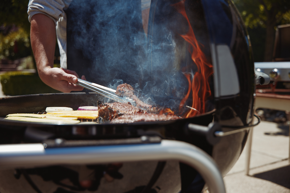 Steaks and veggies on the grill