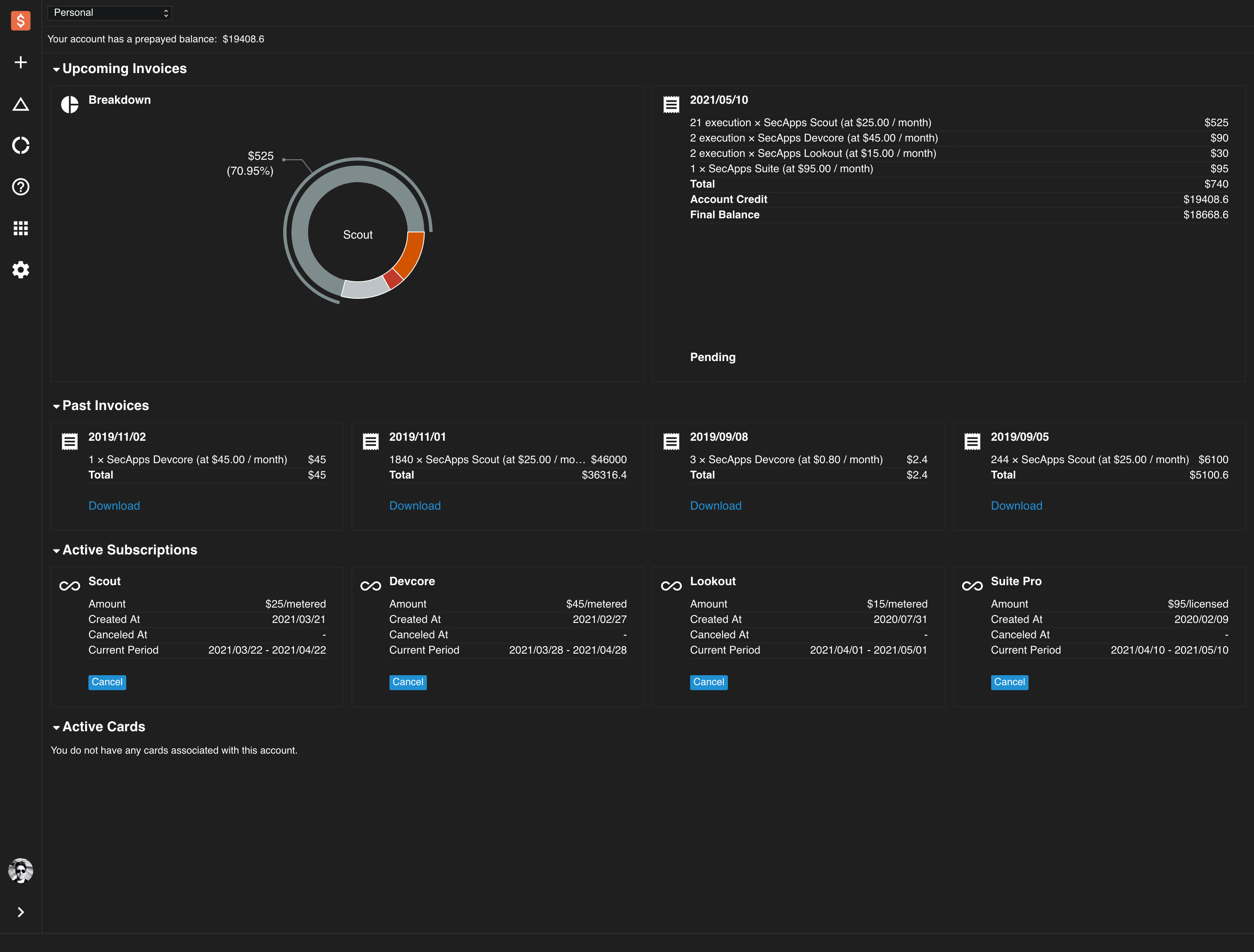 New Billing Dashboard