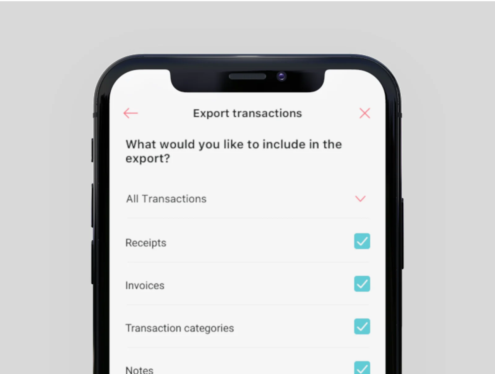 Export your invoices, receipts and transactions