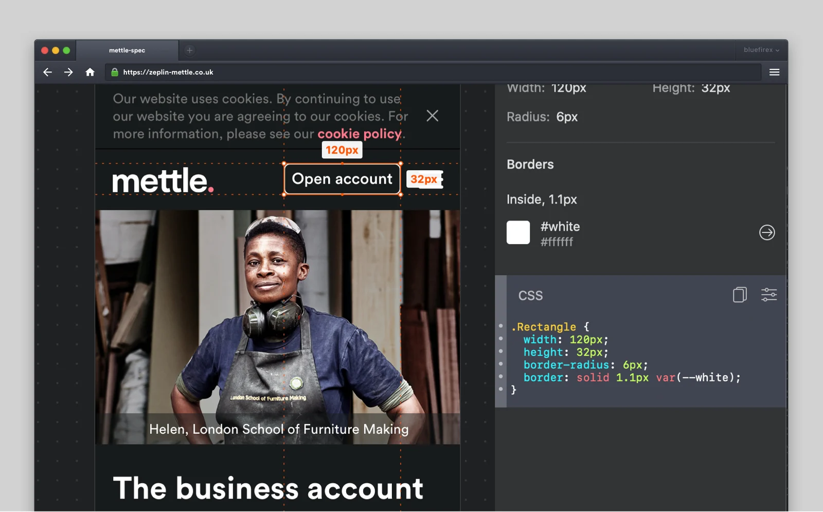 Website design specs for front-end software engineers