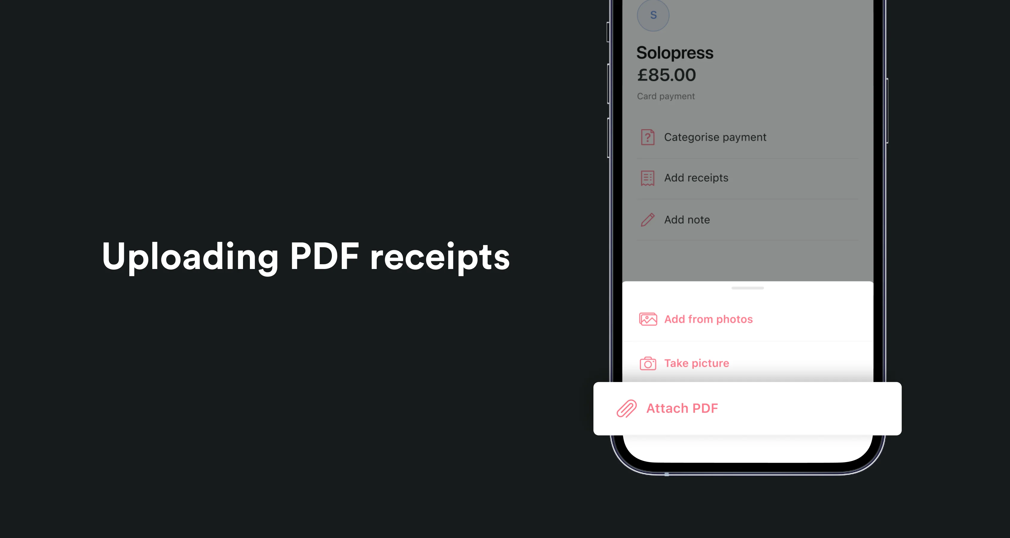 How to upload PDF receipts in the Mettle app