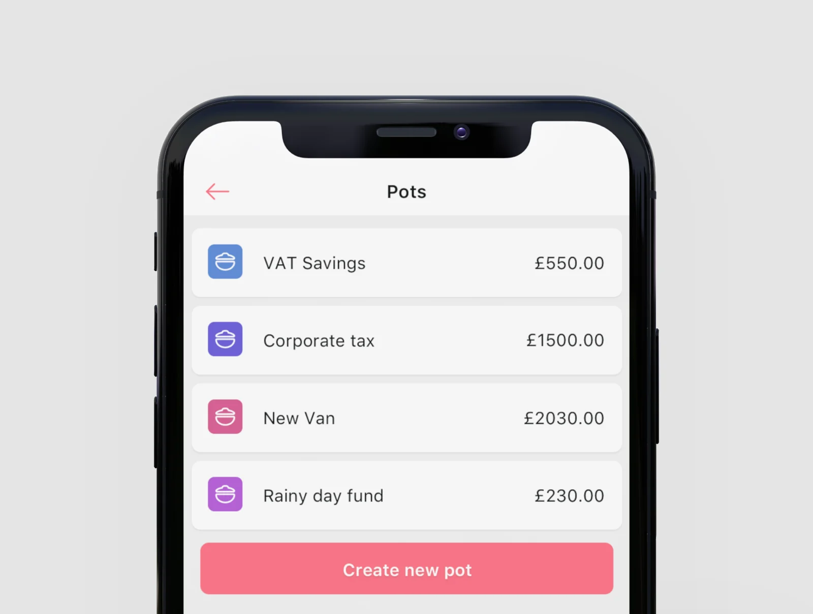 Create new pot with your Mettle account