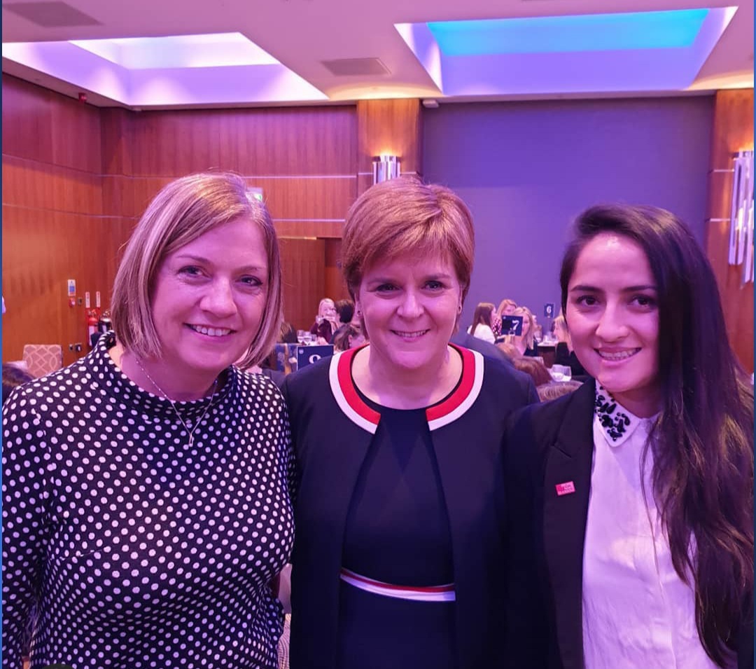 Diana Peralta with Nicola Sturgeon