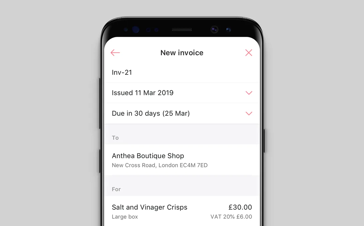 Creating a new invoice