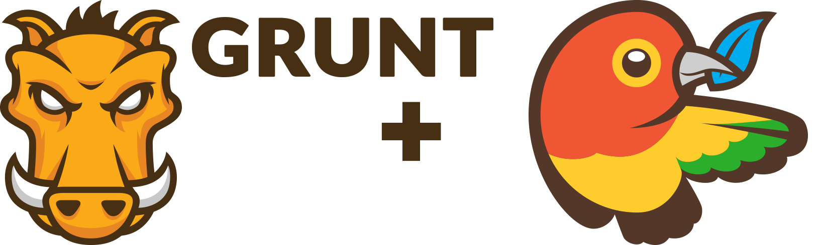 Grunt and Bower logos