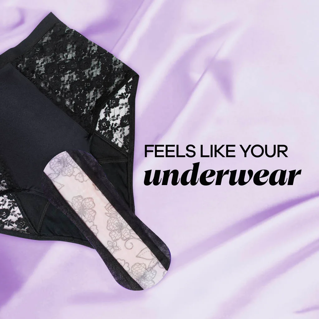 Always Discreet Boutique Liners feel like your real underwear thanks to the soft, fabric-like material.