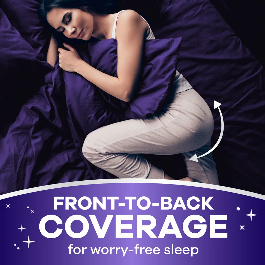 Front to back coverage for worry free sleep. Image of women laying in bed