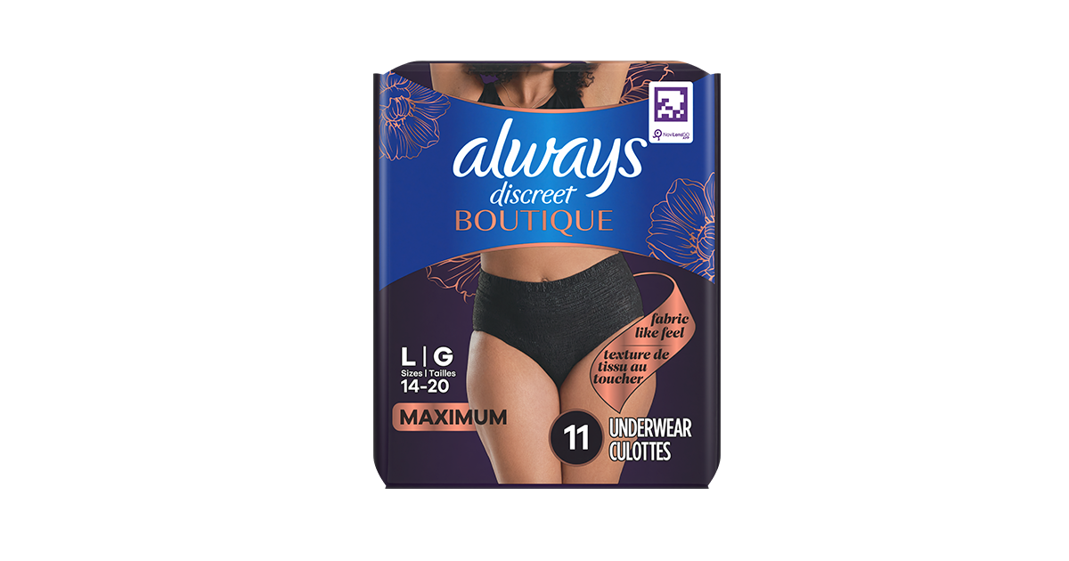Always Discreet Boutique Incontinence Underwear, Peach - Large