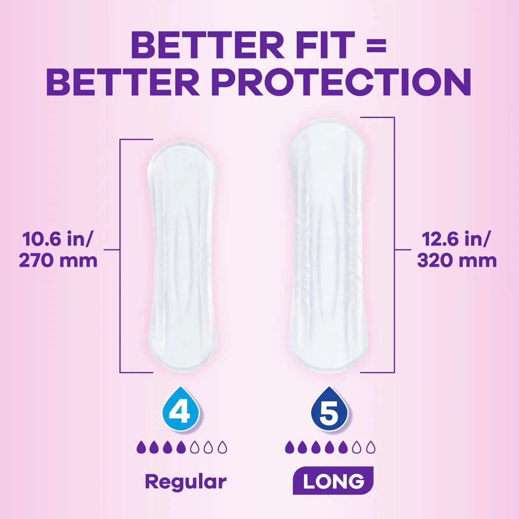 Better fit equals better protection. Always Discreet has a range of liners and pads in varying absorbencies and lengths so you can have the comfortable protection you need.