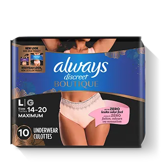 Always Discreet Boutique Incontinence Underwear Black Small