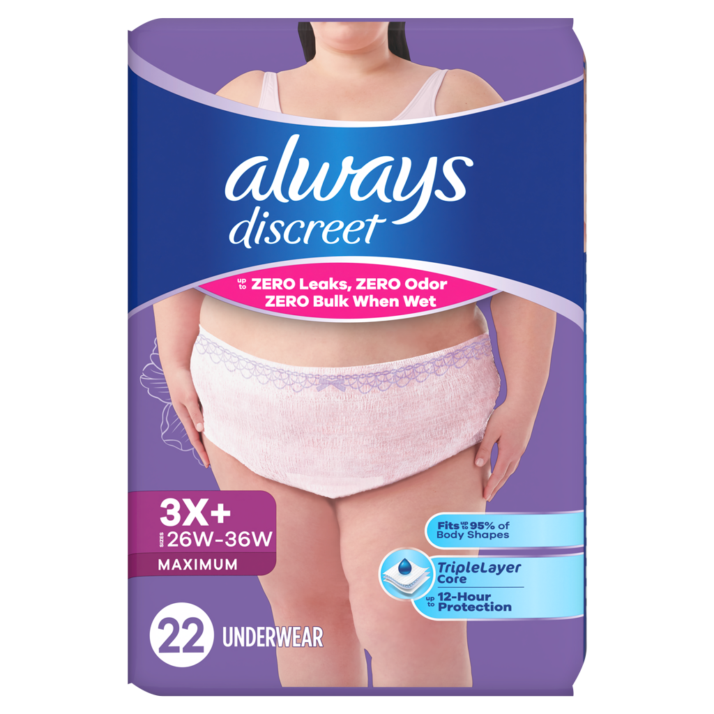 Always Discreet Maximum Protection Underwear - 3X+ | Always Discreet