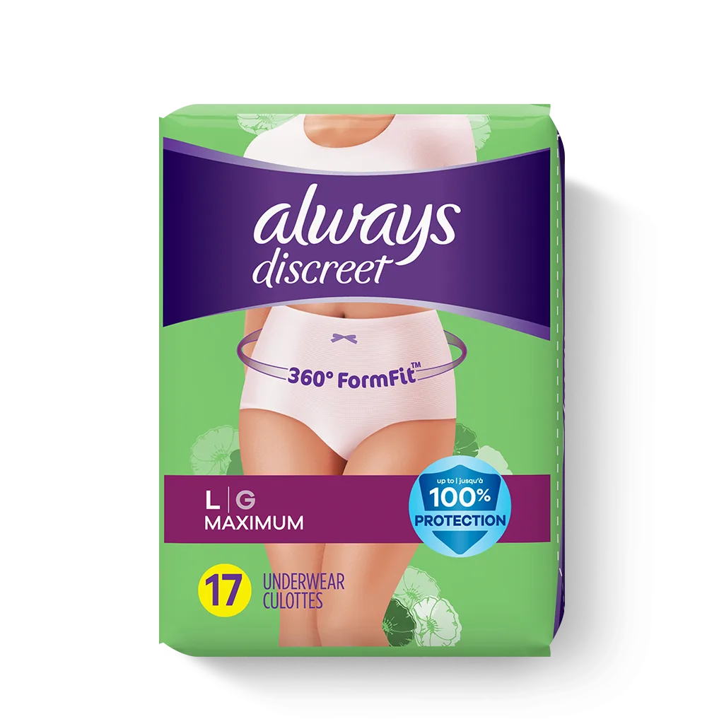 Always Discreet Maximum Protection Underwear - Large