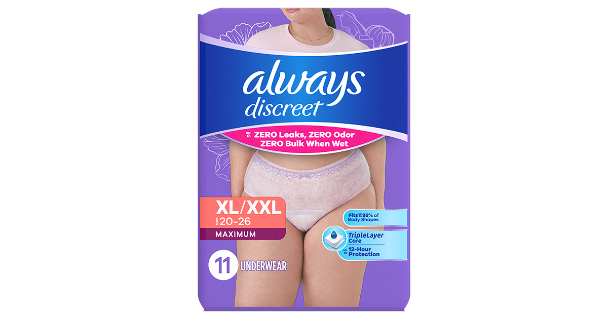 Always Discreet Maximum Protection Underwear - 3X+ | Always Discreet