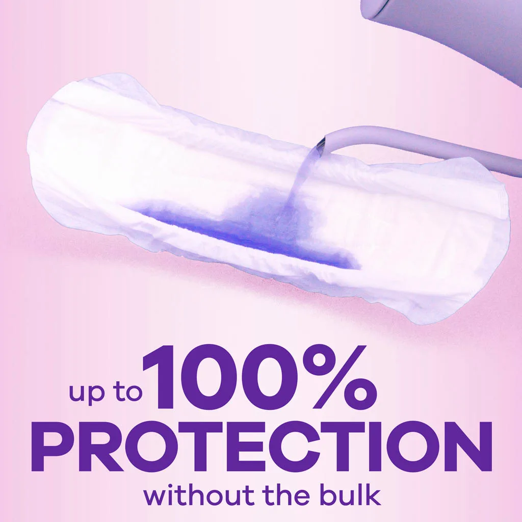 Always Discreet Liners for Sensitive Skin offer up to 100% protection without the bulk.