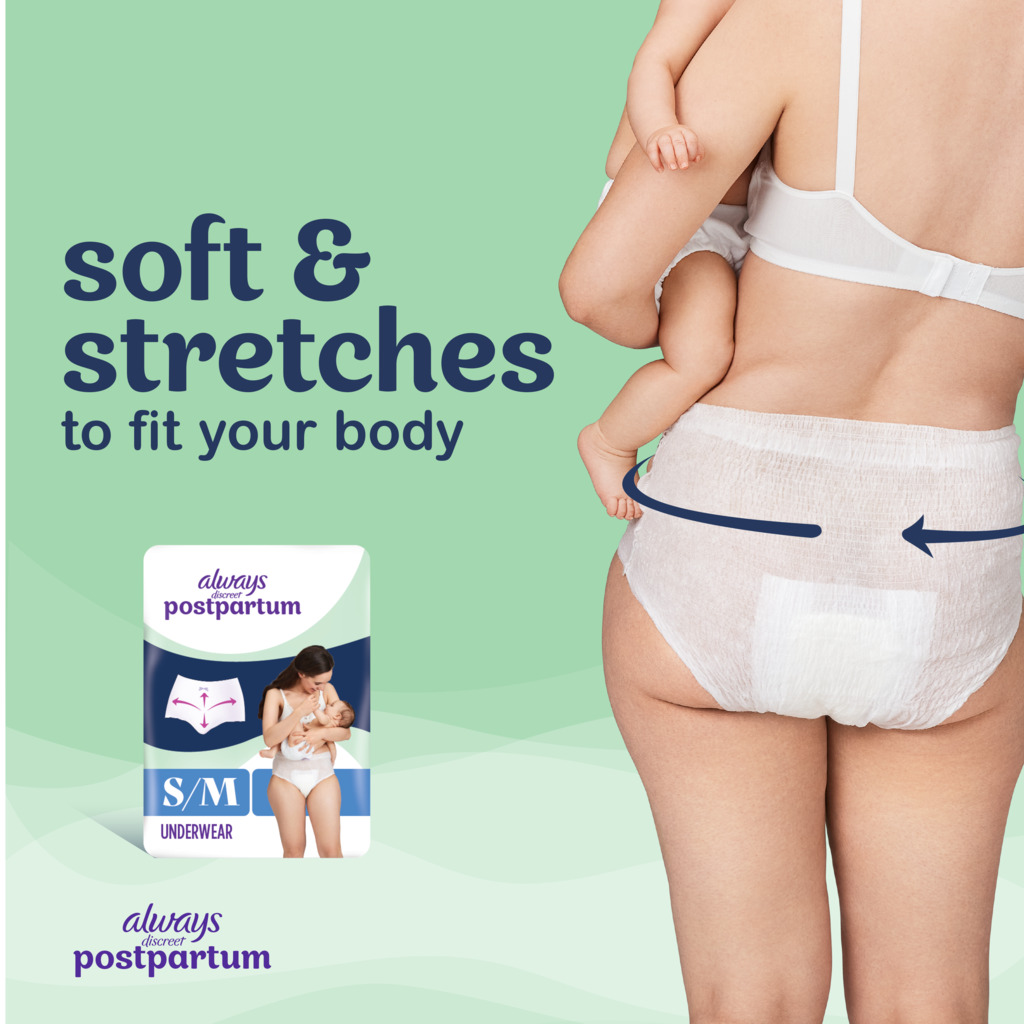 Always Discreet Postpartum Underwear Small Medium Always Discreet