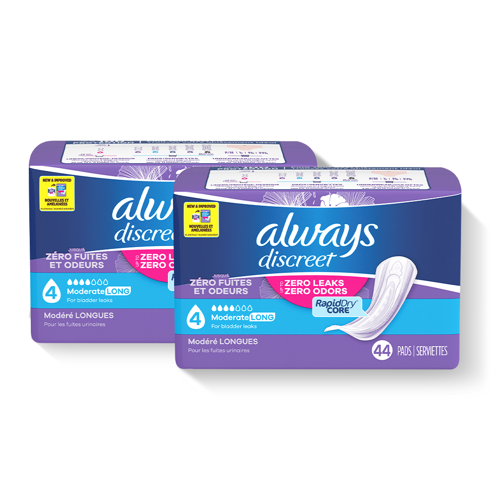 Always Discreet plus Incontinence & Postpartum Pads for Women, Moderate  (153 ct.)