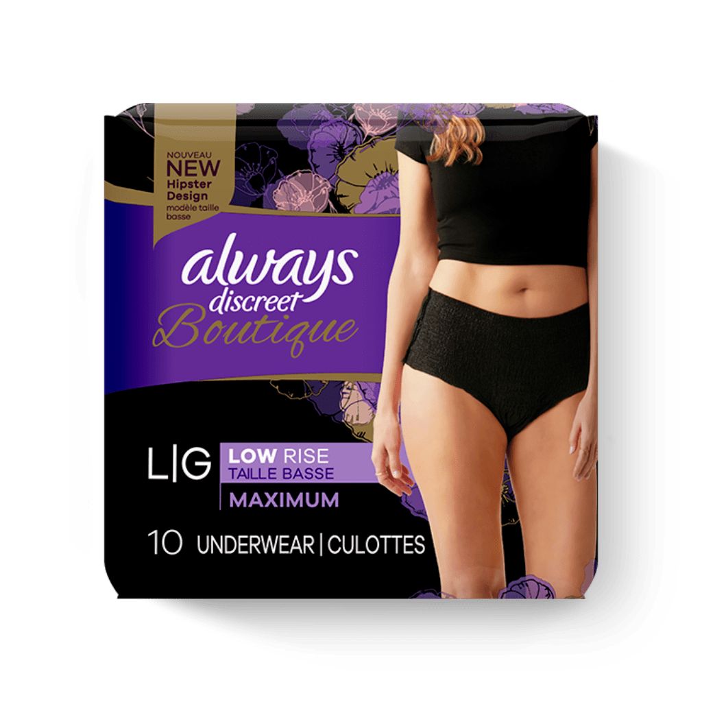 Always Always Discreet Boutique High-Rise Incontinence Underwear Size XL  Maximum Rosy, 9 Count | Big Lots