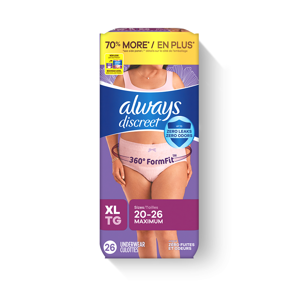 Always Discreet, Incontinence Underwear for Women, Maximum Classic Cut,  Extra-Large, 15 Count : Buy Online at Best Price in KSA - Souq is now  : Health