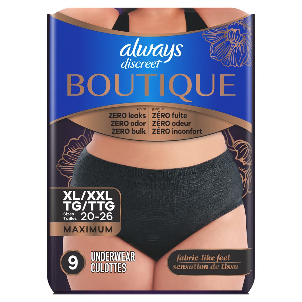 Boutique Maximum Protection Underwear Black XL/XXL | Always Discreet