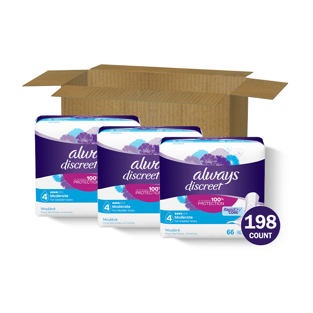 Always Discreet Moderate Absorbency Incontinence Pads for Women, 198 ct -  Ralphs