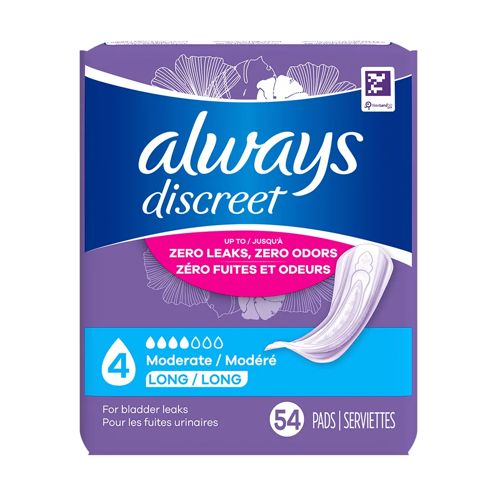 Always Discreet Moderate Long Pads 54ct