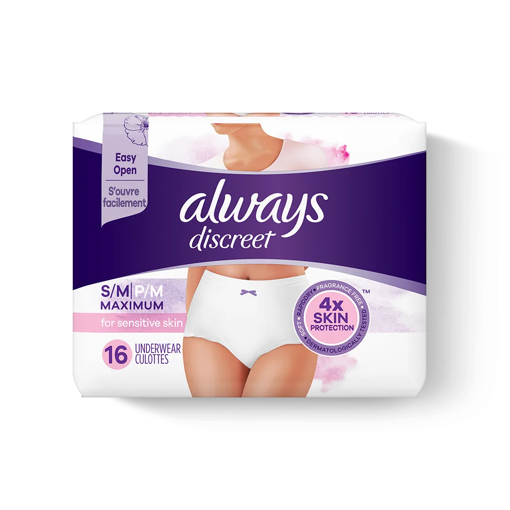 Always Discreet Sensitive Underwear size S/M