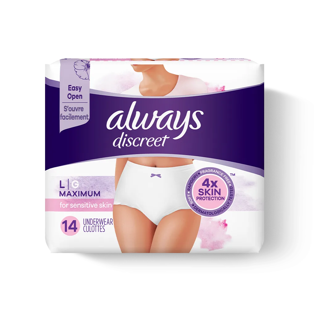 Always Discreet for Sensitive Skin Maximum Plus Underwear - Large