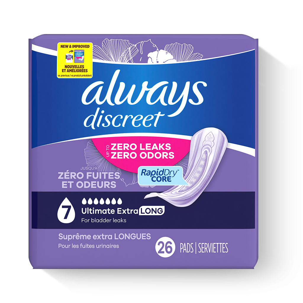 Always Discreet, Incontinence Pads, Ultimate Overnight, Long Length, 27  Count, Feminine Care