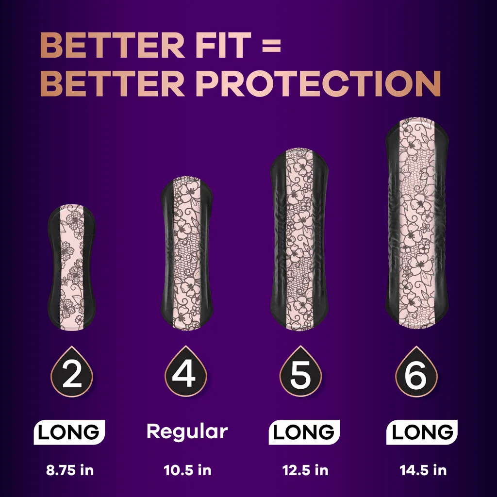 Better fit equals better protection. Always Discreet has a range of liners and pads in varying absorbencies and lengths so you can have the comfortable protection you need.