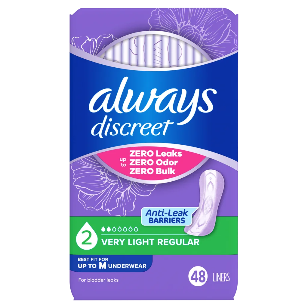 Always Discreet Very Light Liners, Regular Length 48ct