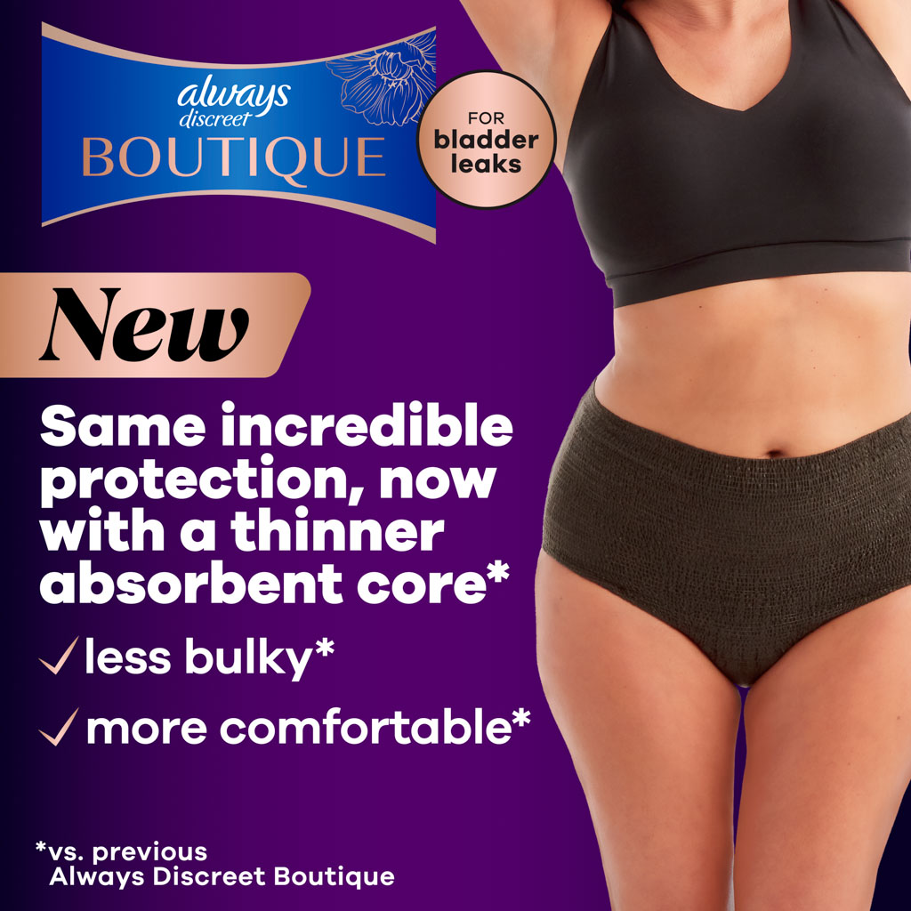 Always ショーツ Always Discreet Boutique Incontinence Underwear, Black - Large