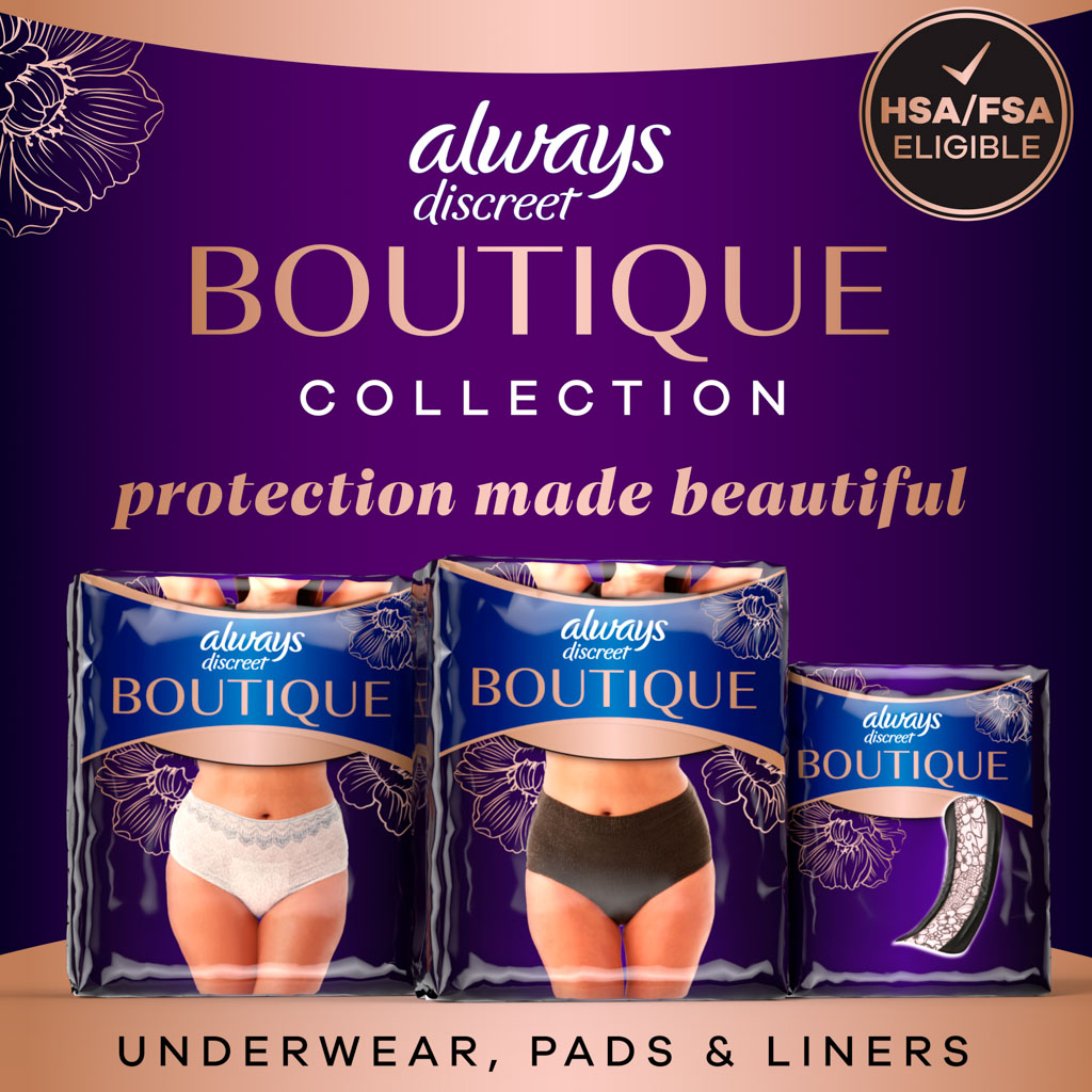 Always ショーツ Always Discreet Boutique Incontinence Underwear, Black - Large