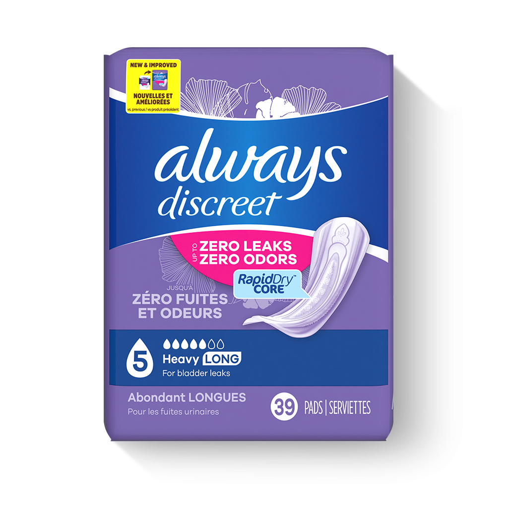 Always Discreet Boutique Adult Incontinence Pads for Women Extra Heavy  Absorbency Long Length, 20 count - Pay Less Super Markets
